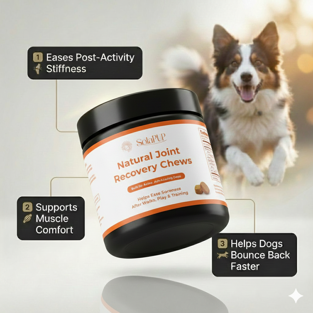 SolaPup Recovery Chews | Joint Support for Active Dogs – Post-Adventure Recovery for Sore Joints & Muscles