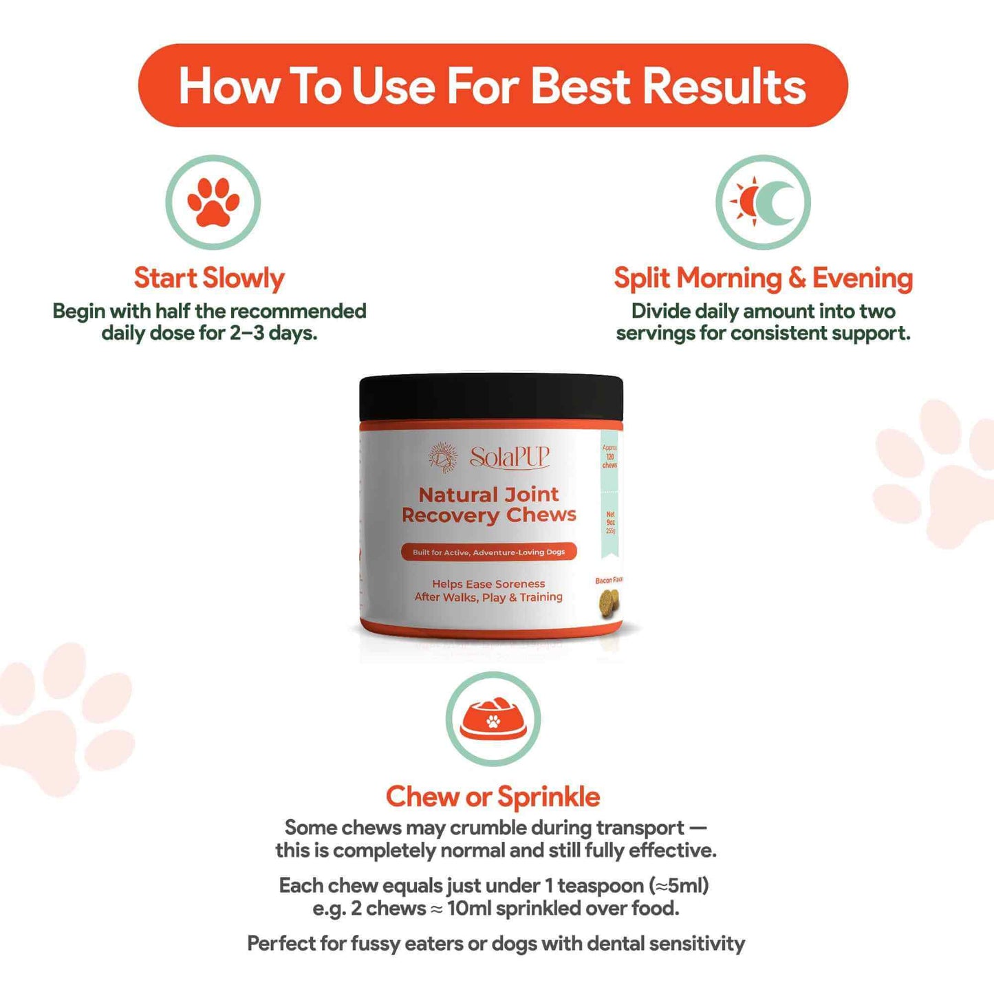 SolaPup® Recovery Chew Formula - Made in the USA
