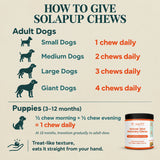 How to give SolaPup Hip & Joint Chews, whole as a treat or crumbled into their bowl
